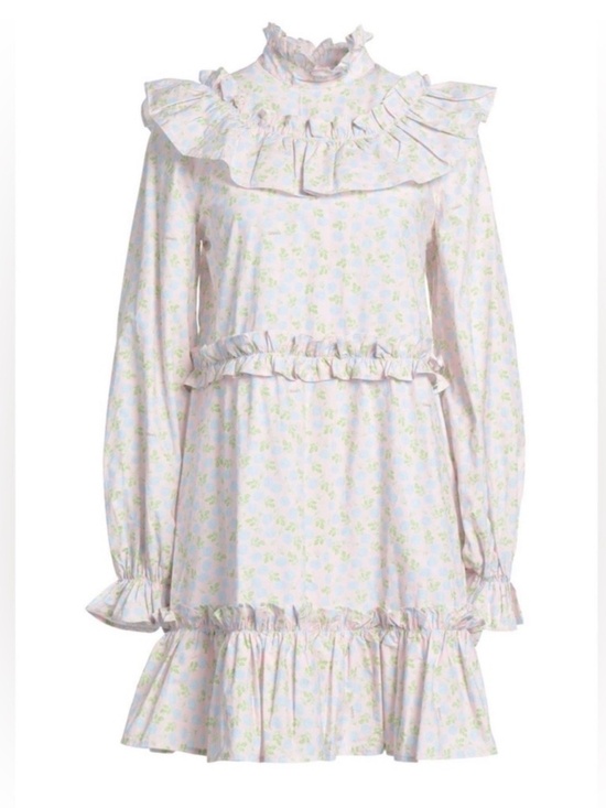 Ganni Dresses & Skirts - Ganni Ruffle Floral-Print Mini Dress 100% Cotton size 42  US L NWT